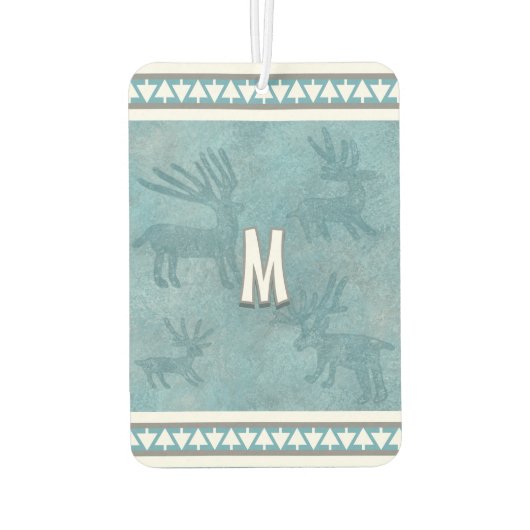 南西冬の鹿と松パーソナライズされたの木 カーエアーフレッシュナー (裏面)