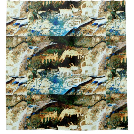 南西原産の石の芸術 シャワーカーテン (正面)