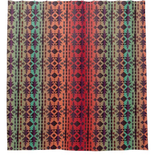 南西夕べグラデーションスカイピンクとアクア シャワーカーテン (正面)