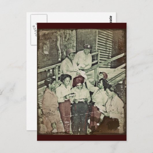 南西太平洋の看護師たち、初めての郵便物を受け取る ポストカード (正面/裏面)
