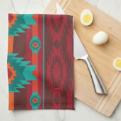 南西幾何学的なパターン キッチンタオル (四つ折り)