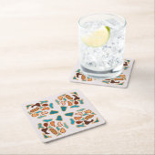 南西抽象芸術アーストーンパターンアート スクエアペーパーコースター (インサイチュ)