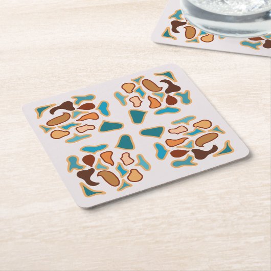 南西抽象芸術アーストーンパターンアート スクエアペーパーコースター (アングル)