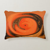 南西抽象芸術オレンジブラウン アクセントクッション (正面)