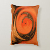 南西抽象芸術オレンジブラウン アクセントクッション (裏面(縦))