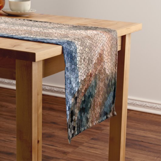 南西抽象芸術モザイク自然景観ランナー ショートテーブルランナー (インサイチュ)