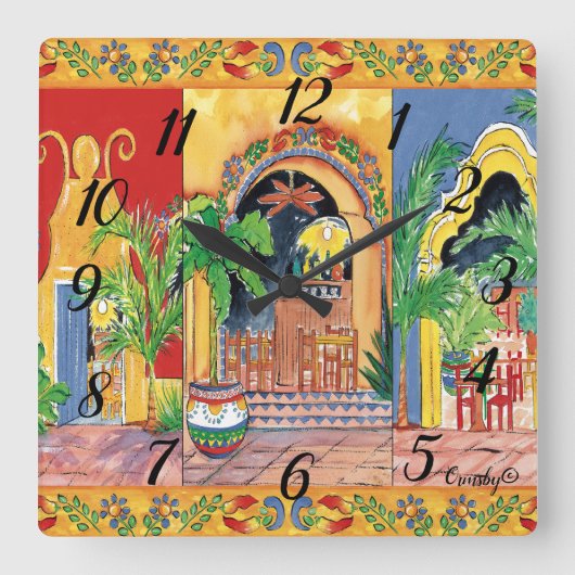 南西時計 スクエア壁時計 (正面)