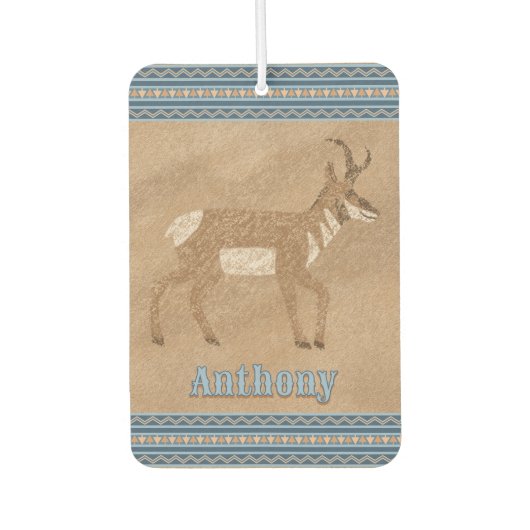 南西歩くプロンコーンアンテロープパーソナライズされた カーエアーフレッシュナー (正面)