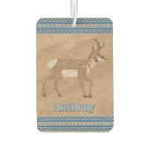 南西歩くプロンコーンアンテロープパーソナライズされた カーエアーフレッシュナー (裏面)