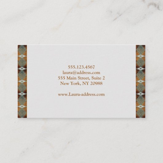  南西民族のデザイン。文字。   名刺 (裏面)