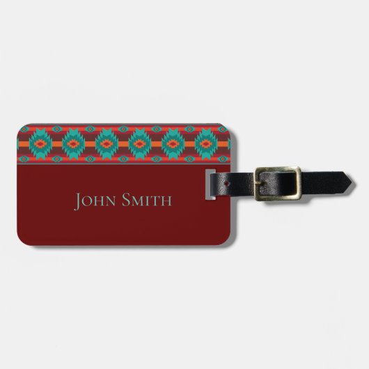 南西民族の幾何デザイン。 ラゲッジタグ (正面横)