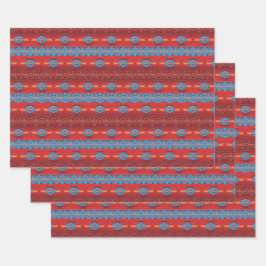 南西民族の幾何学的パターン ラッピングペーパーシート