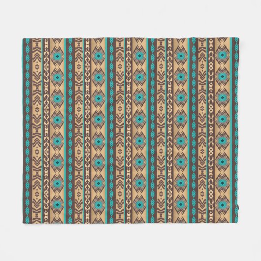 南西民族の種族パターン フリースブランケット (正面(横))