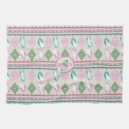 南西民族の羽模様 キッチンタオル