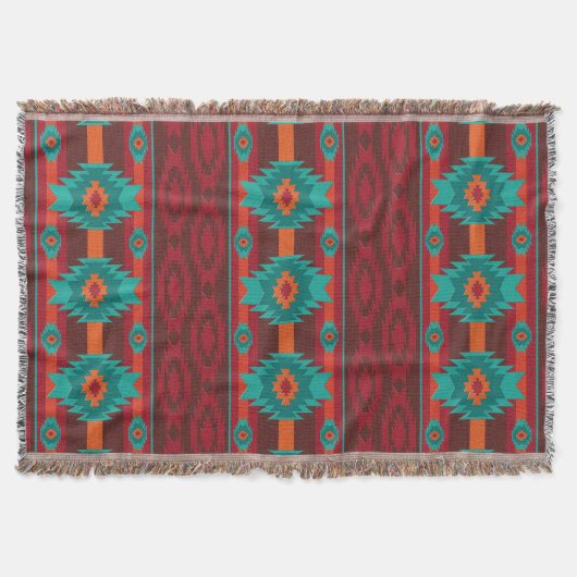 南西民族のnavaioの種族パターン スローブランケット (正面)