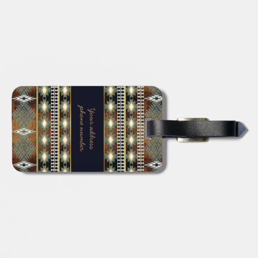 南西民族のnavaioの種族パターン ラゲッジタグ (裏面横)