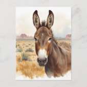 南西砂漠のシーンで奇妙なロバ ポストカード (正面)