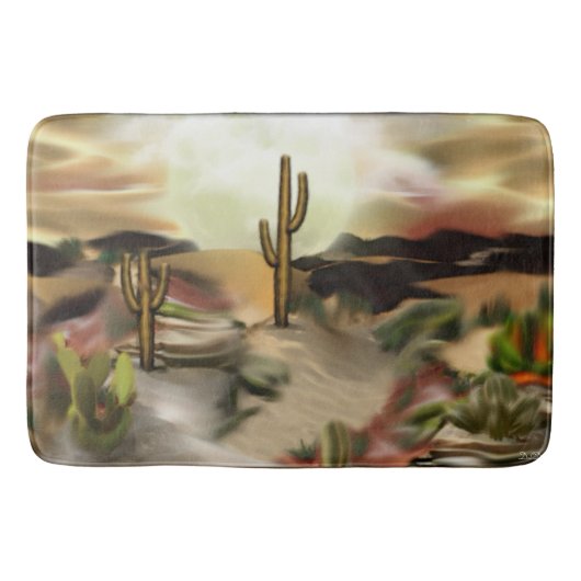 南西砂漠の日の出の抽象美術 バスマット (正面)