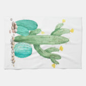 南西砂漠サボテン多肉質の水色 キッチンタオル (横)
