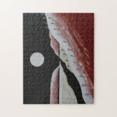 南西砂漠抽象芸術赤と黒 ジグソーパズル (縦)
