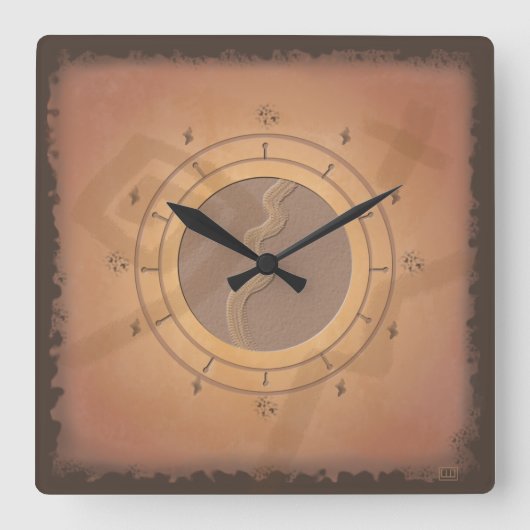 南西砂漠時計 スクエア壁時計 (正面)