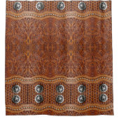 南西素朴カウボーイウエスタンカントリーパターン シャワーカーテン (正面)