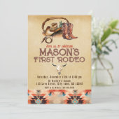 南西素朴カウボーイマイファーストロデオ誕生日 招待状 (スタンド正面)