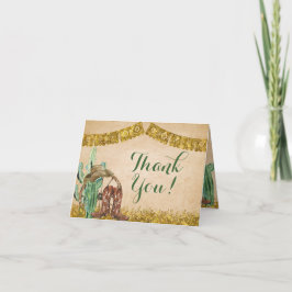 南西素朴カウボーイ誕生日折り畳みカード サンキューカード