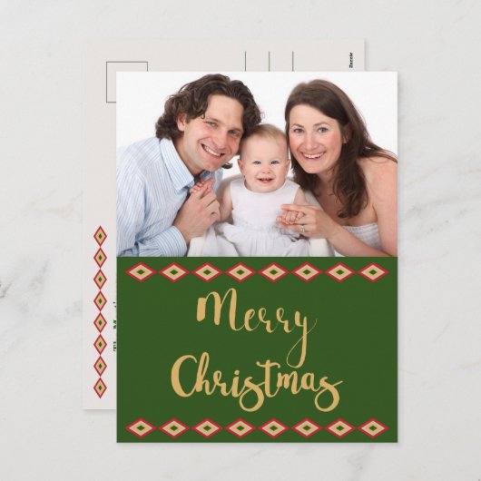 南西素朴クリスマスカスタムホリデーフォト シーズンポストカード (正面/裏面)