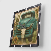 南西素朴トラックスカル スクエア壁時計 (傾斜)