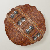 南西素朴ファームハウスカウボーウエスタンカントリー ラウンドクッション (裏面)