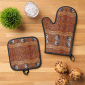 南西素朴ファームハウスカウボーウエスタンカントリー 鍋つかみ&鍋敷きセット (トップダウン)