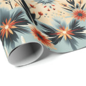 南西素朴フローラブルースバーンドオレンジレッド ラッピングペーパー (ロールコーナー)