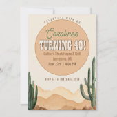 南西素朴砂漠サボテン誕生日パーティー 招待状 (正面)