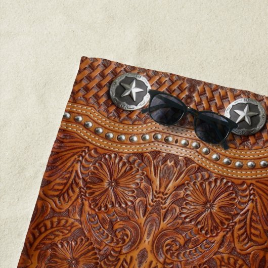 南西素朴西カントリーパターン女性のカーボーイ ビーチタオル (インサイチュ)