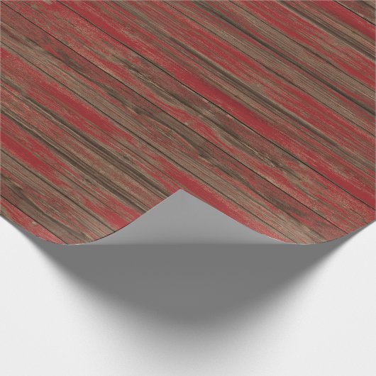 南西素朴赤色彩の鮮やか木デザイン ラッピングペーパー (角)