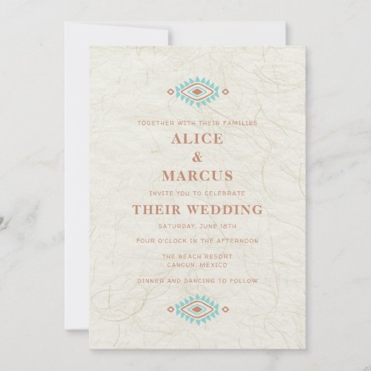 南西結婚砂漠 招待状 (正面)