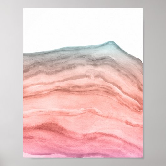 南西色の水彩瑪瑙アート ポスター (正面)