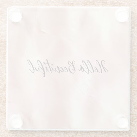 南西赤面ピンク女性のカーボーイ牛革 ガラスコースター (裏面)