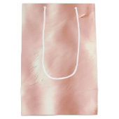 南西赤面ピンク女性のカーボーイ牛革 ミディアムペーパーバッグ (裏面)