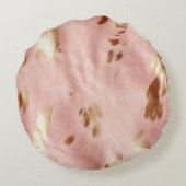 南西赤面ピンク女性のカーボーイ牛革 ラウンドクッション (裏面)