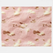 南西赤面ピンク金ゴールド女性のカーボーイ牛革 フリースブランケット (正面(横))