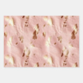 南西赤面ピンク金ゴールド女性のカーボーイ牛革 ラッピングペーパーシート (正面2)