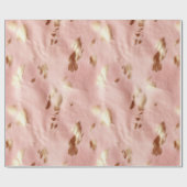 南西赤面ピンク金ゴールド女性のカーボーイ牛革 ラッピングペーパー (フラット)