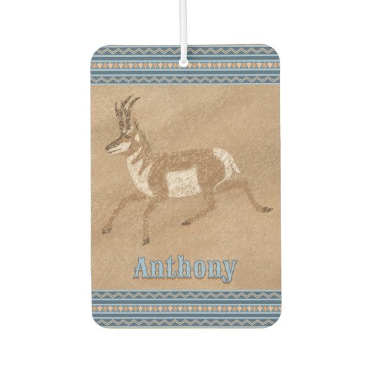 南西走プロングルアンテロープパーソナライズされた カーエアーフレッシュナー (正面)