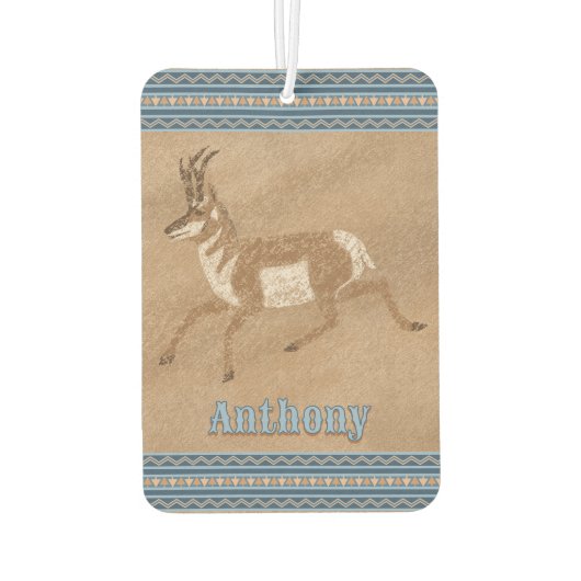 南西走プロングルアンテロープパーソナライズされた カーエアーフレッシュナー (裏面)