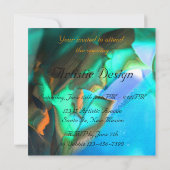 南西部のしゃれているターコイズオレンジの発表 招待状 (裏面)