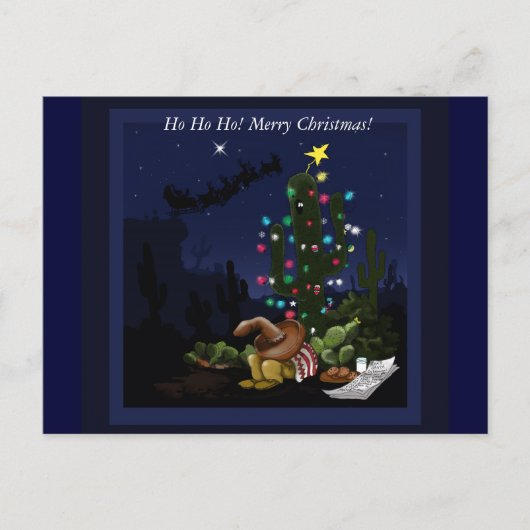 南西部のクリスマスはサボテンに火をつけた シーズンポストカード (正面)
