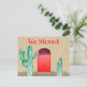 南西部のドアのサボテンを移動 ポストカード (スタンド正面)