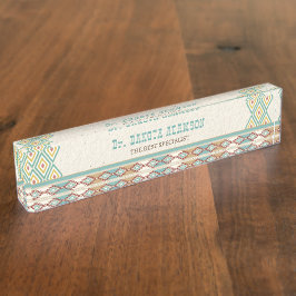 南西部のボホ族の部族のオフィスの贈り物 デスクネームプレート